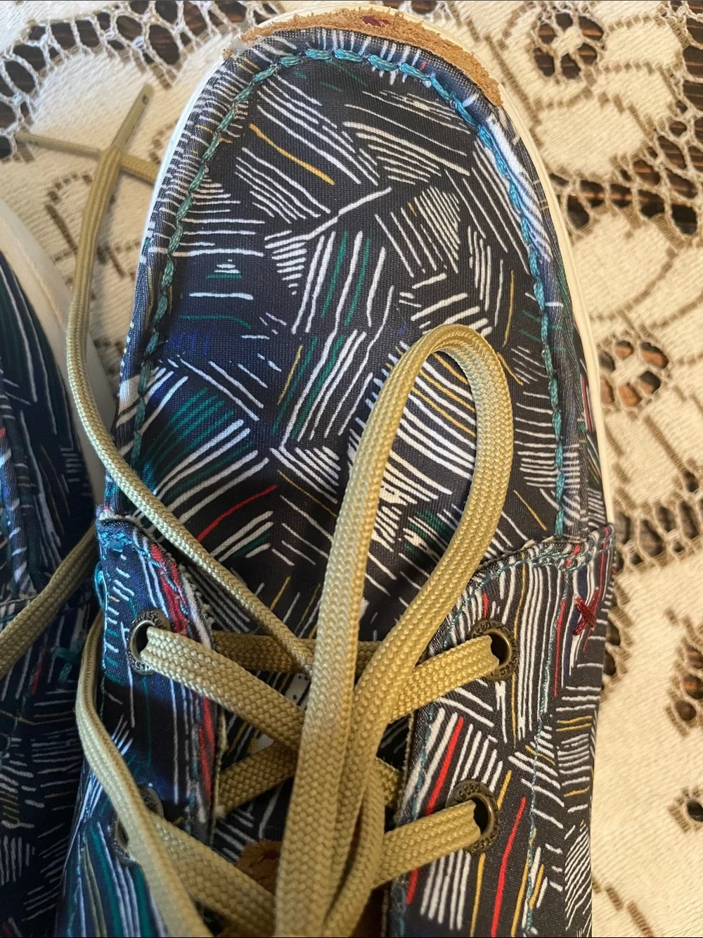 Twisted X Hooey Loper Multicolor Abstract Boat Shoes Extra Long Laces